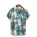 Exotic Tropical Plant Print Short Sleeve Shirt